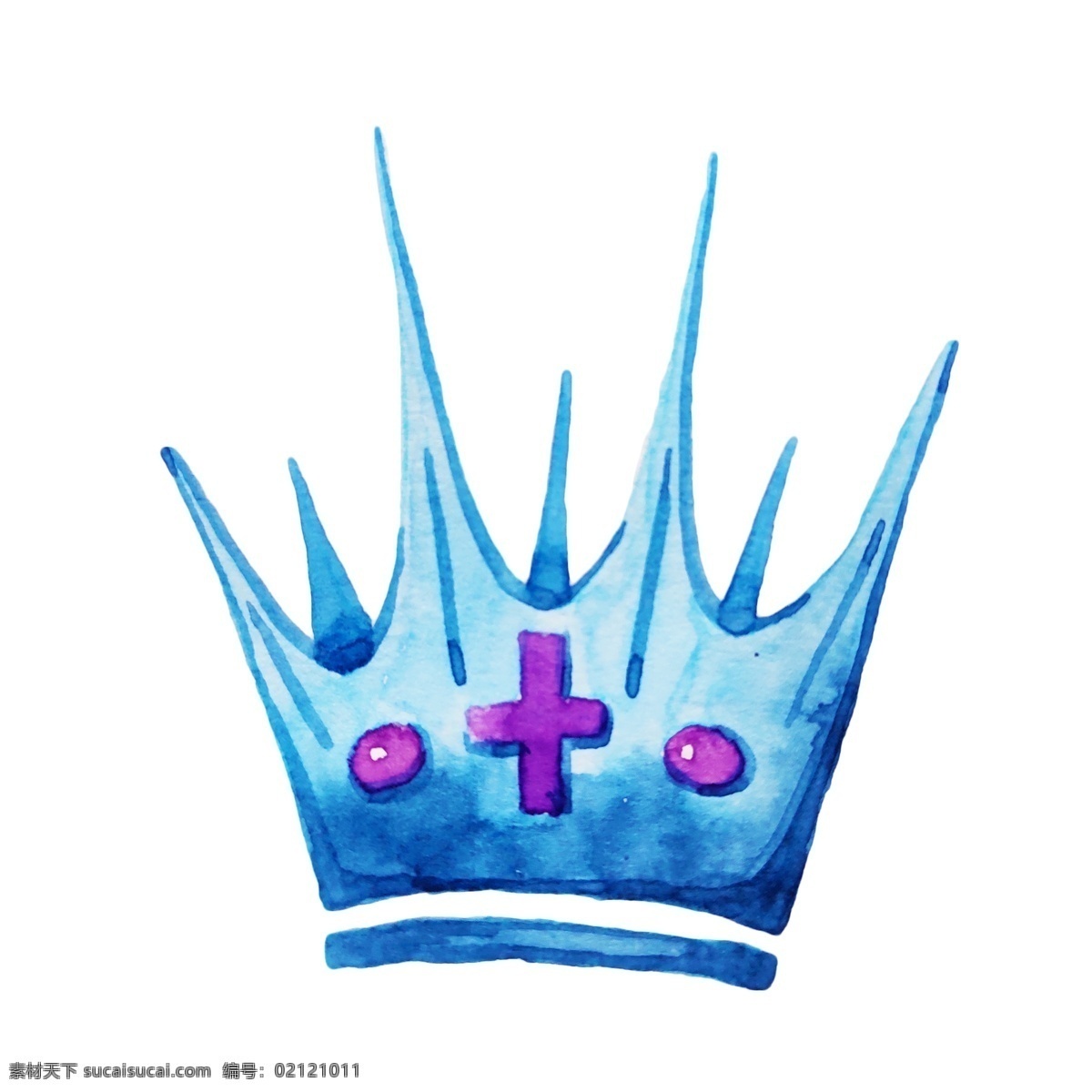 蓝色 立体 皇冠 饰品 商用 紫色 尖角 头饰 圆形 十字架