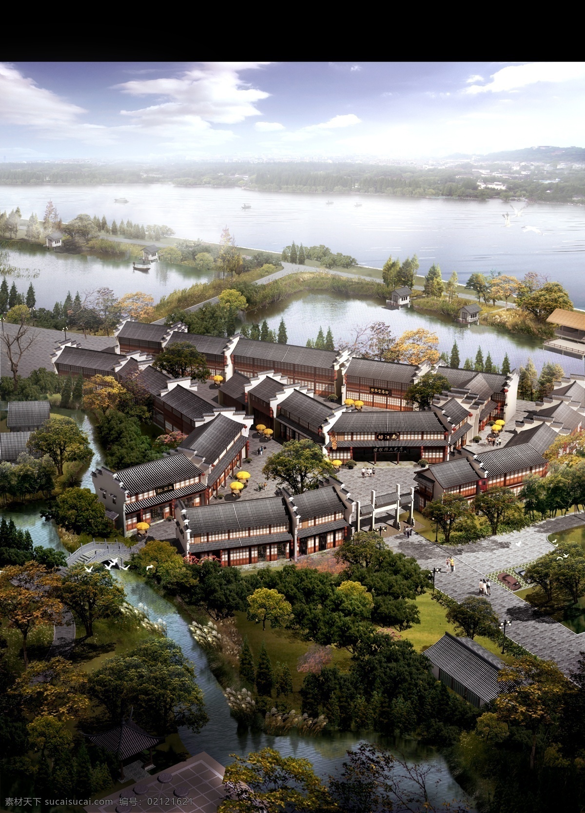 鸟瞰 园林 景观 住宅 绿化 配景 分层