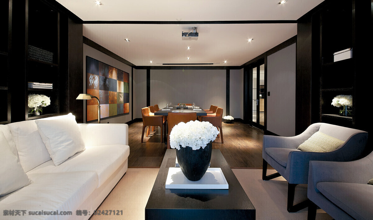 现代 时尚 简约 客厅 白色 花瓶 室内装修 效果图 客厅装修 方形茶几 白色沙发 白色花束