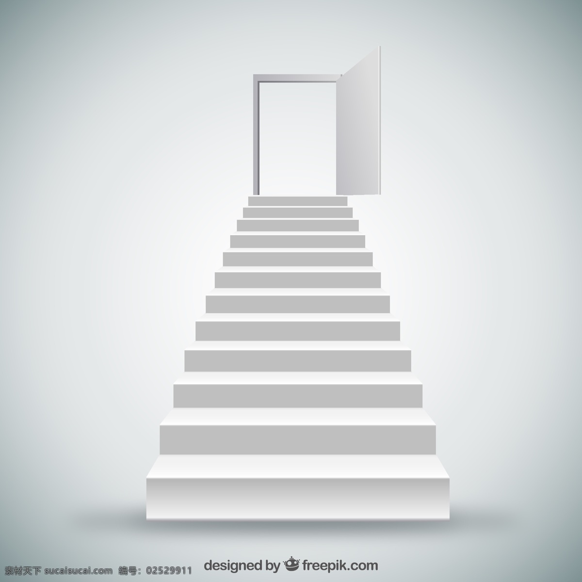 通向 门 白色 阶梯 矢量 打开 台阶 出口 楼梯 矢量图