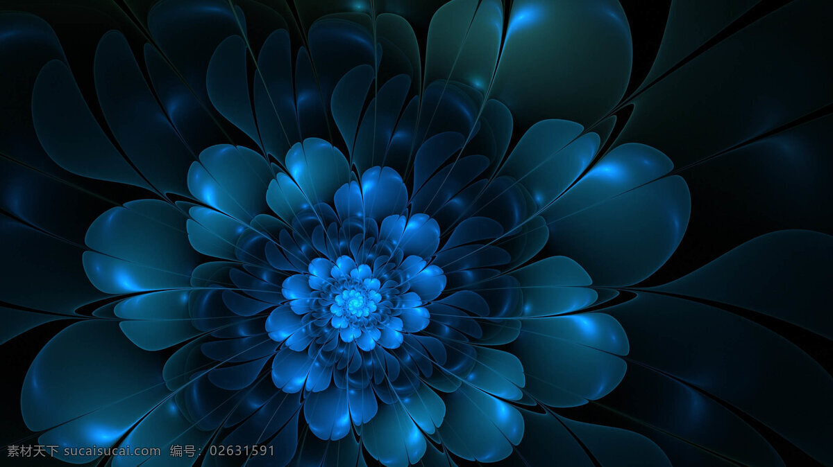 蓝色 抽象 花朵 背景图片