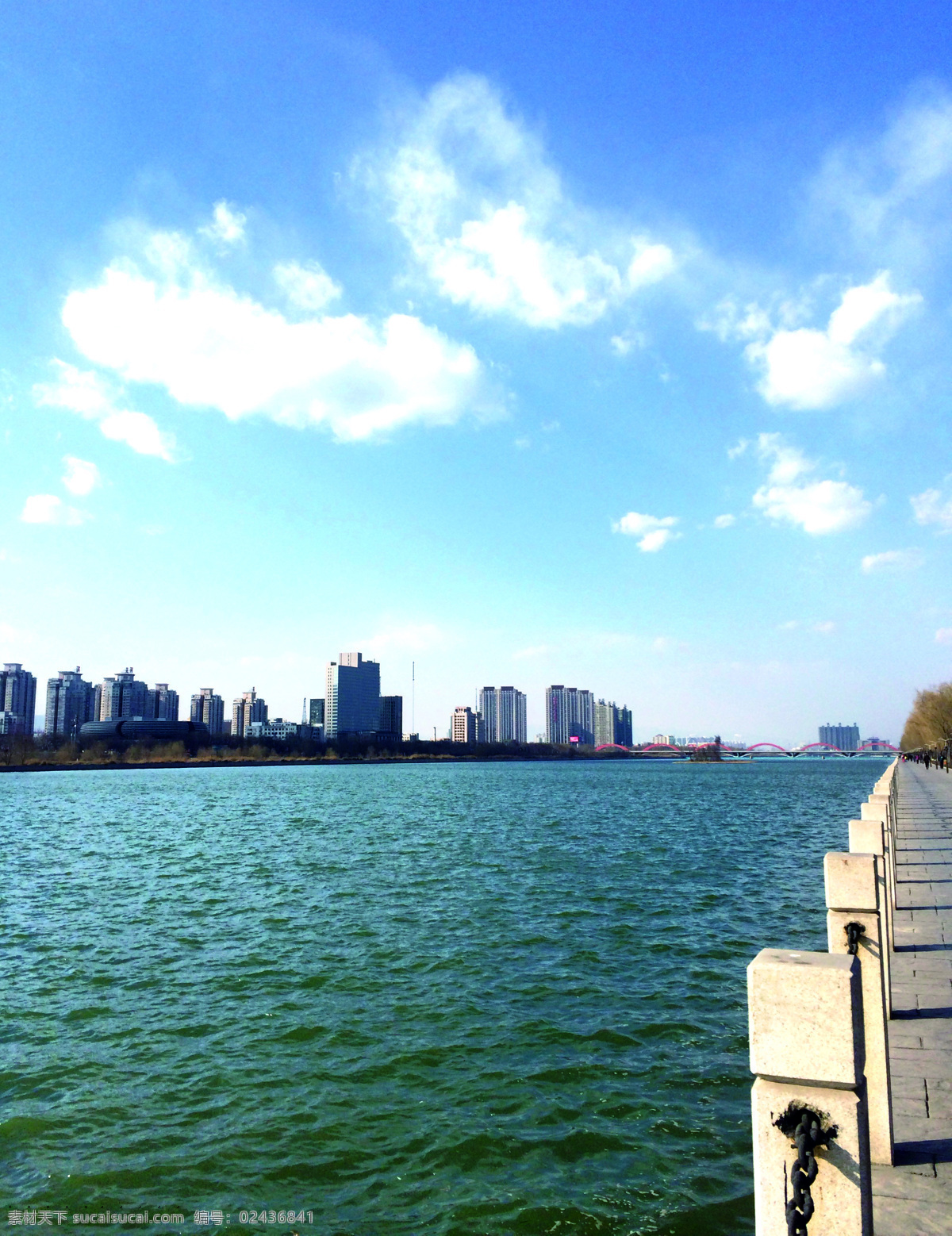 太原汾河 太原 汾河 公园 湖 河 建筑景观 自然景观 青色 天蓝色