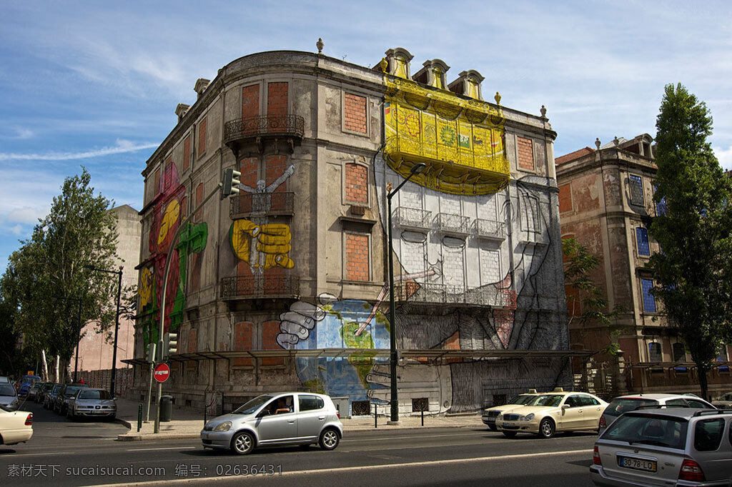 涂鸦房子 房子 壁画 涂鸦 环境 激进 里斯本 葡萄牙 欧洲 黑色