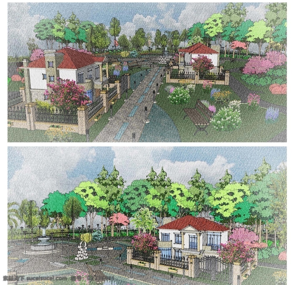 小区 别墅 景观设计 景观 su sketchup 模型 源文件 效果图 室外 建筑 园林设计 环境设计 skp