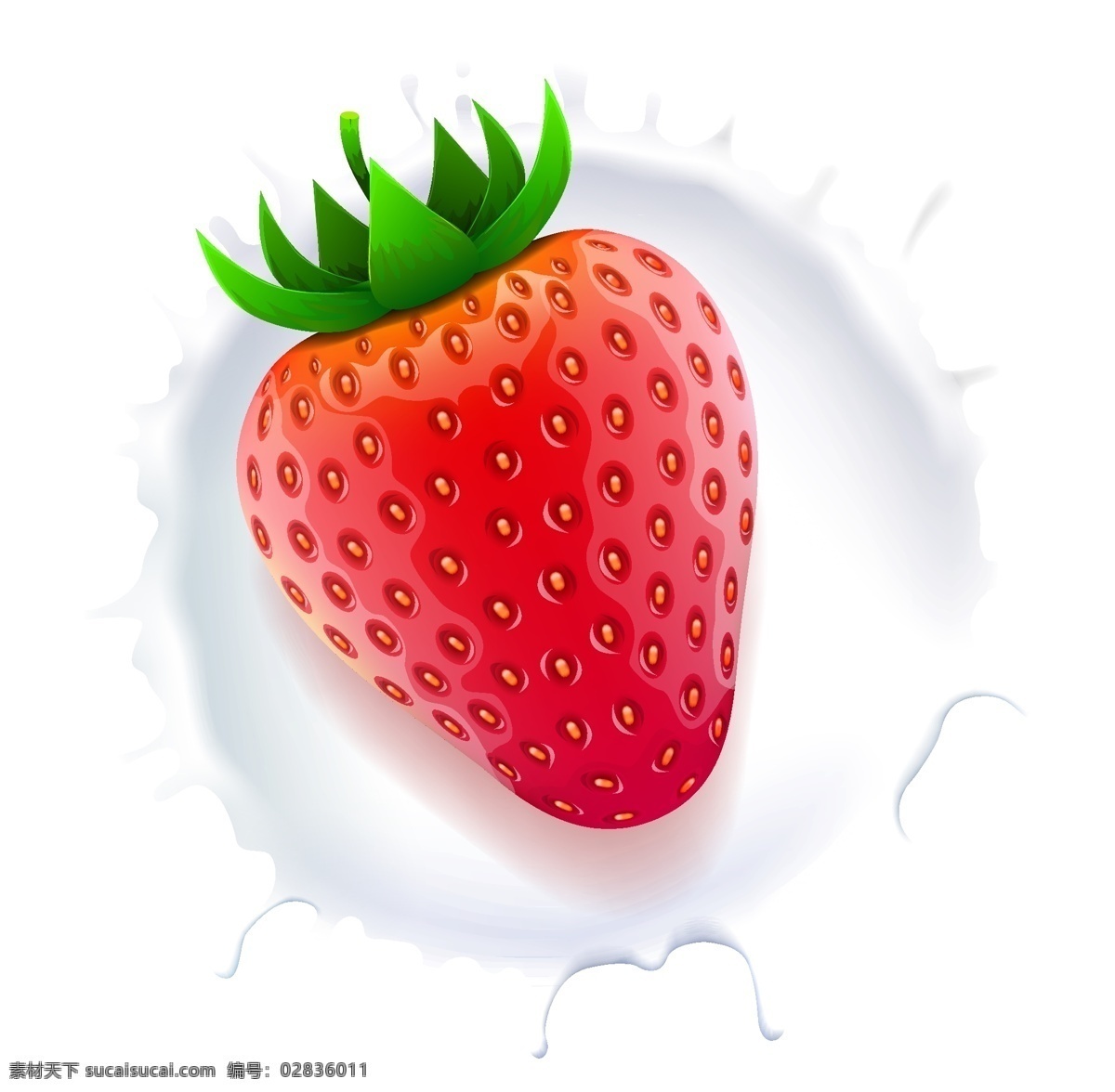 矢量 新鲜 牛奶 草莓 元素 红色 透明元素 ai元素 免抠元素