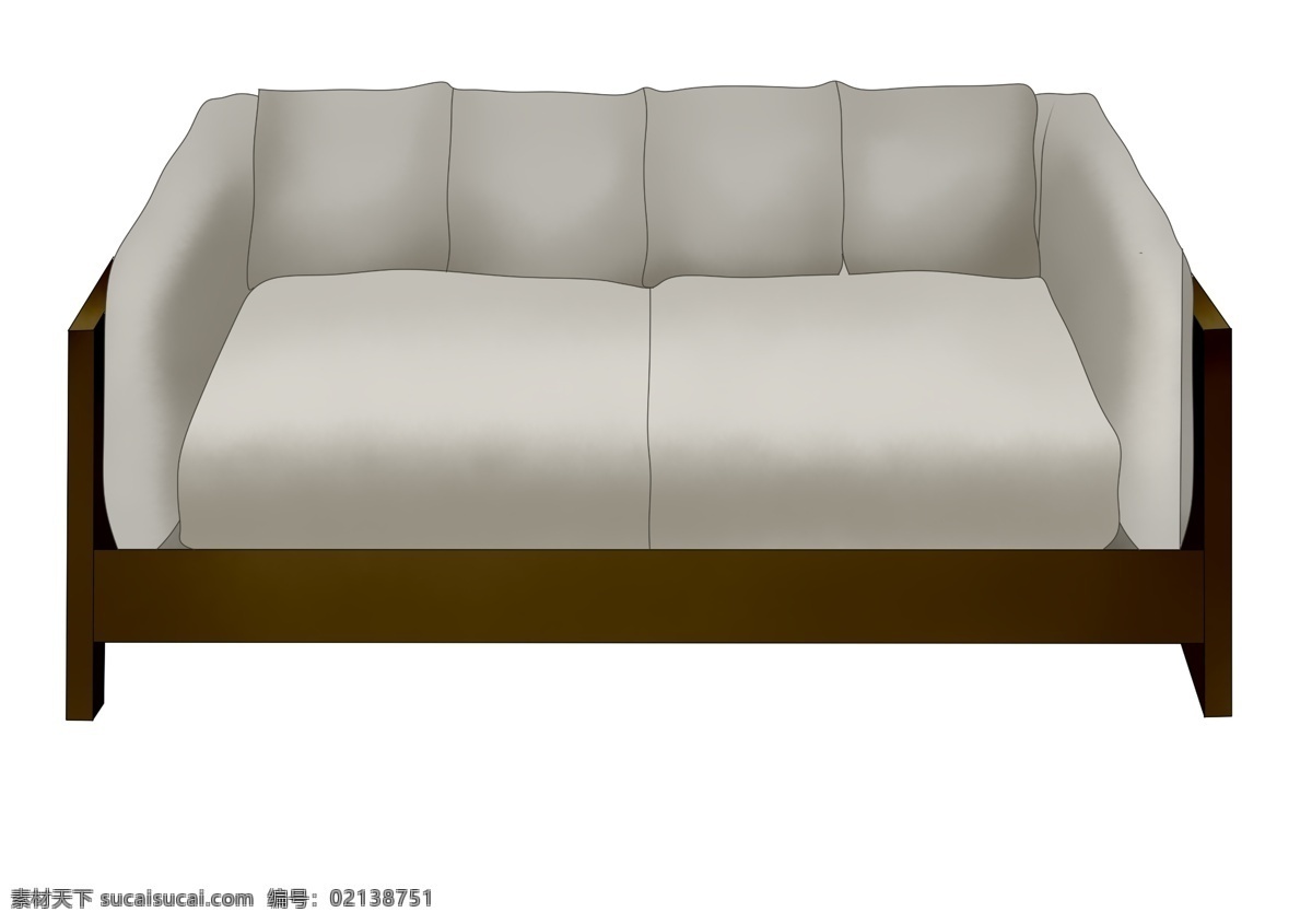 双人 沙发 家具 插画 皮质双人沙发 皮沙发 双人沙发 沙发家具 灰色沙发 灰色家具
