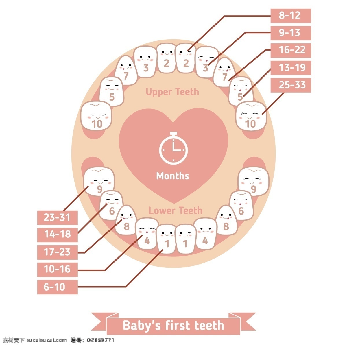 婴儿 卡通 牙齿 可爱表情 孩子牙齿 教育 图示 婴儿牙齿 可爱牙齿 矢量 高清图片