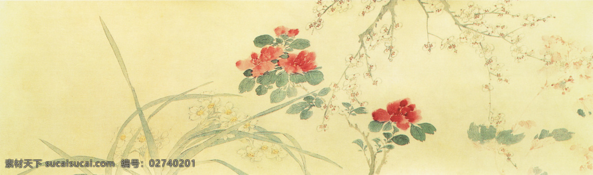 中国 传世 名画 花卉 花鸟画 百花图部分 鲁治 中国传世名画 古典花鸟画 文化艺术