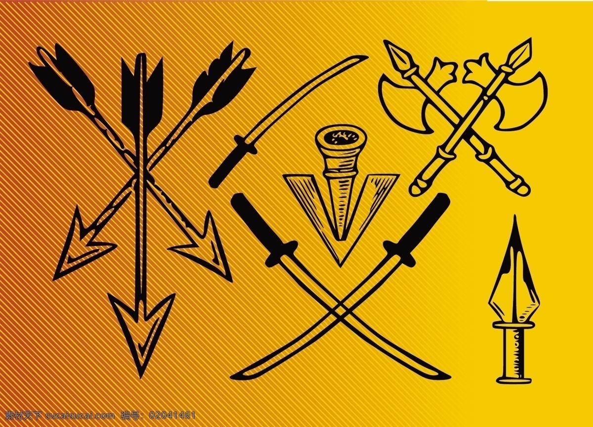古代 兵器 刀 钢 剪影 剑 阿森纳 古代兵器 矢量图 其他矢量图