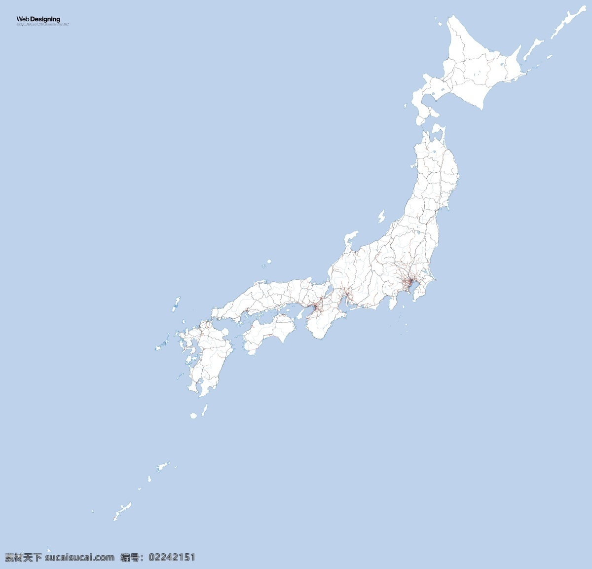 日本 铁路 网络 矢量 地图 向量 矢量图 其他矢量图