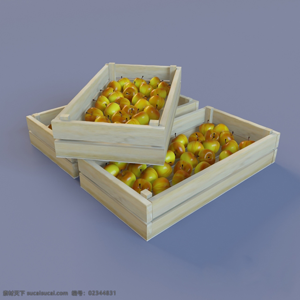 食物 食品 水果 果蔬 木质水果箱 skp 蓝色