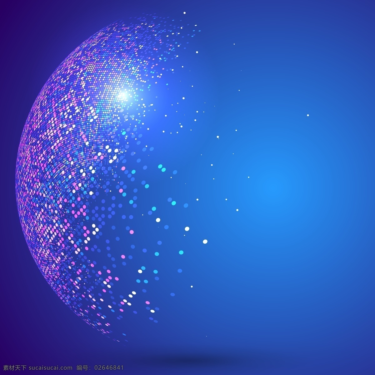 闪烁 粒子 抽象 背景 闪烁粒子 抽象地球 碎片 蓝色 科技 高端 蓝色背景 矢量素材