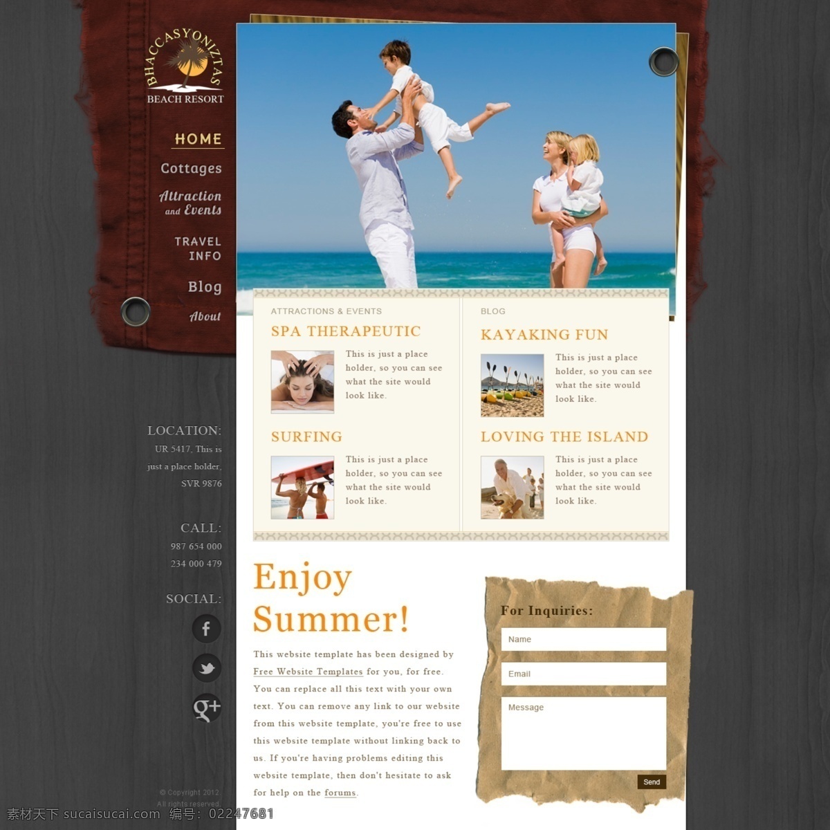 亲子 网页素材 旅游网站 网页模板 深蓝素材 黑色 背景 网页界面设计