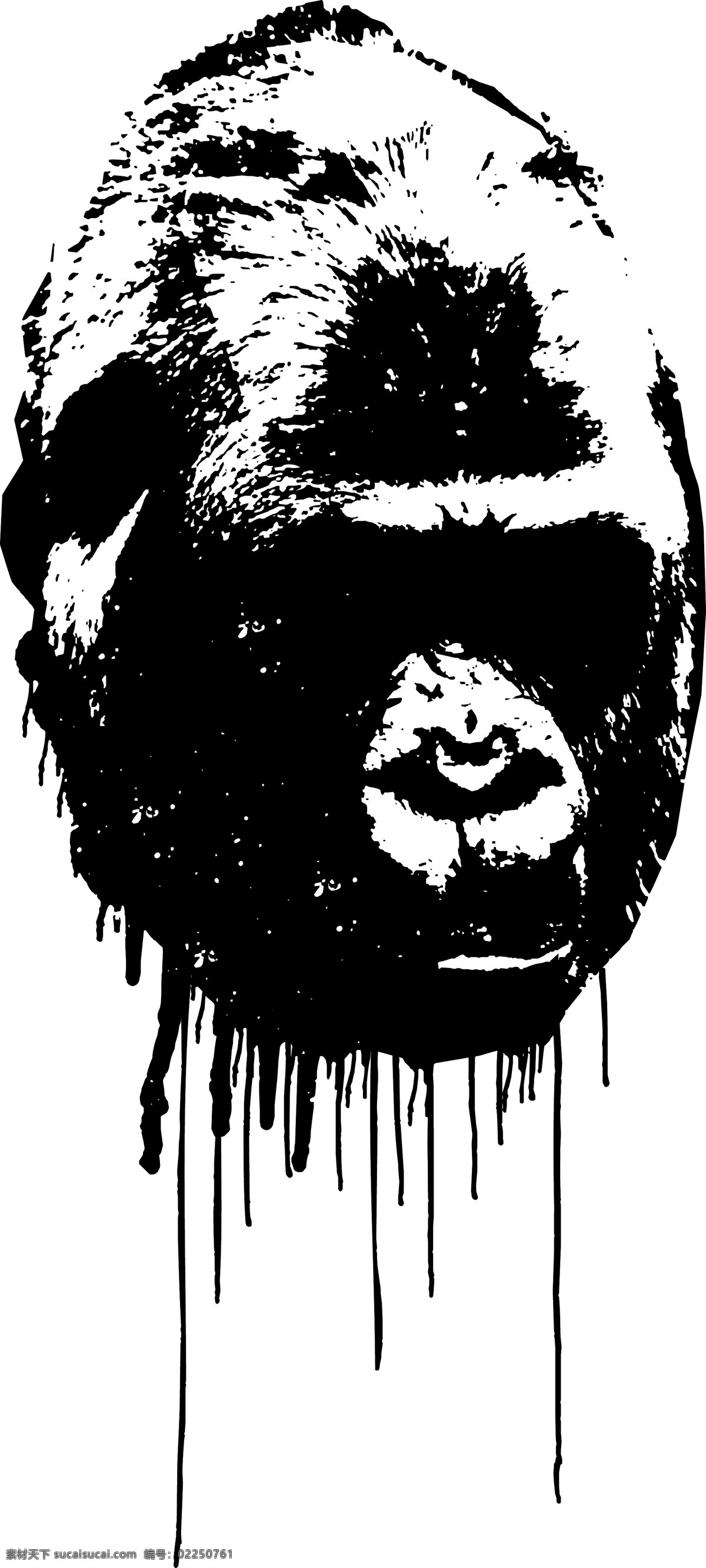 大猩猩 矢量 图像 丛林 动物 黑色 猴 墨水 头 猩猩 野生 猿 滴 生物世界
