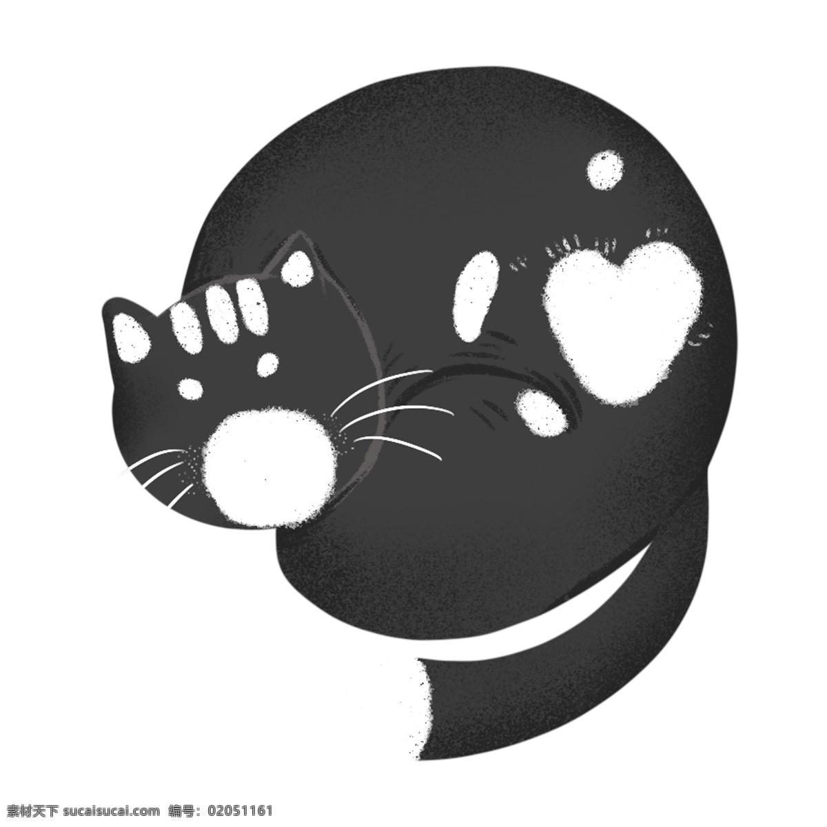 可爱 卖 萌 猫咪 透明 水彩 插画 卡通 透明素材 动物 装饰图案 宠物 黑色