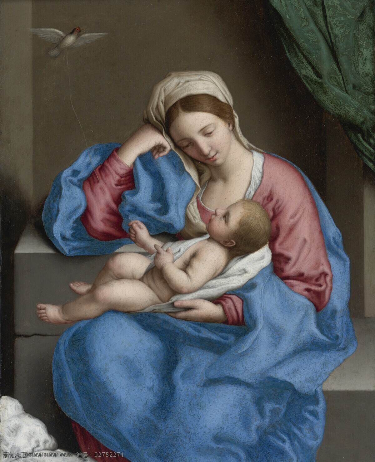 圣母与圣婴 圣母玛丽娅 圣婴耶稣 母子亲情 宗教油画 古典油画 油画 绘画书法 文化艺术