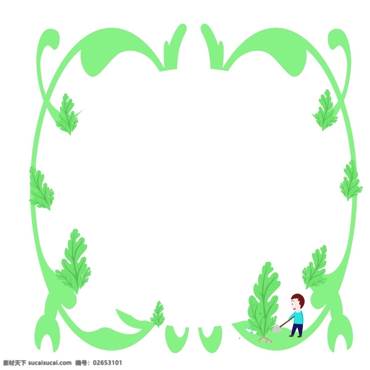 植树节 种树 手绘 边框 植树 绿色 绿化 小孩 环保 春天 树苗 爱护环境 爱护自然 手绘边框