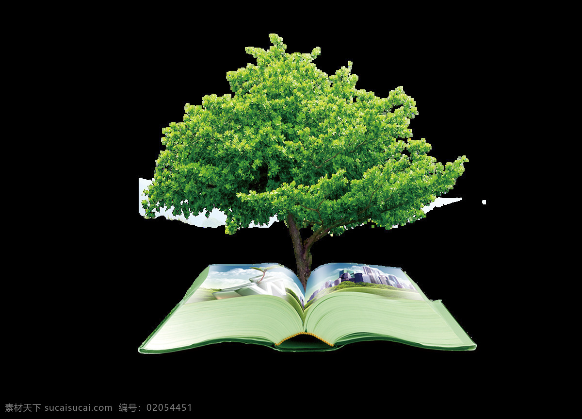 小 清新 书本 绿色 大树 元素 卡通 小清新 保护环境 节约用纸 绿色大树 手绘 png元素 免抠元素 透明元素