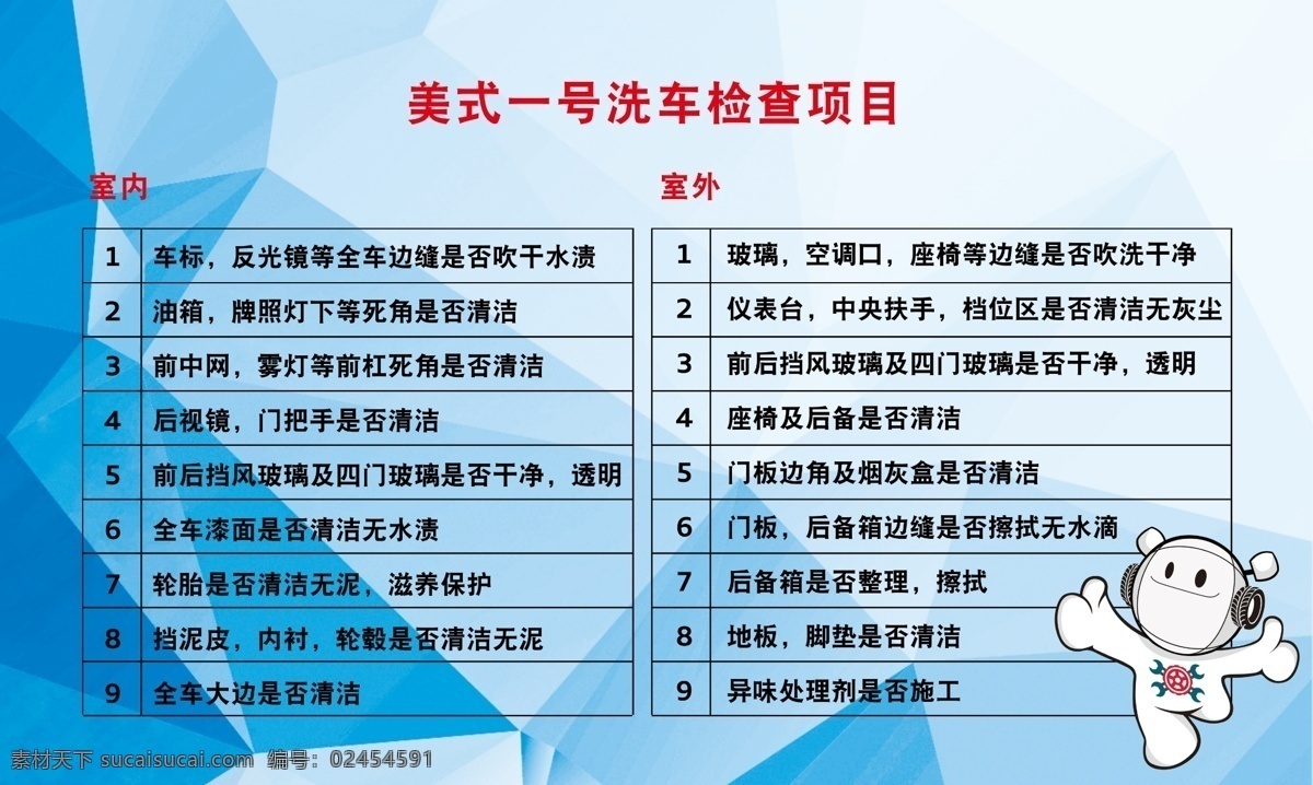 美式 号 洗车 流程 美式一号 项目 蓝底 分层