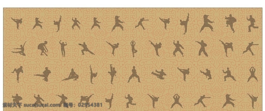 武术 健身 跆拳道 矢量 人物 形状 海报 背景墙 名片卡片