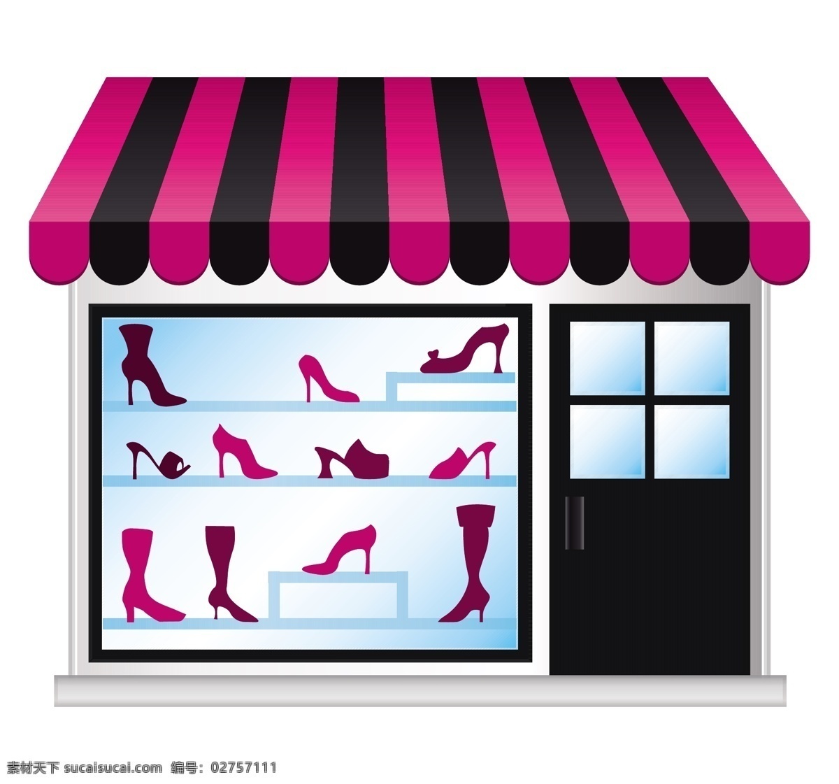 时尚 小 商店 矢量图 shopping 橱窗 购物 剪影 鞋 矢量 小商店 装饰素材 展示设计