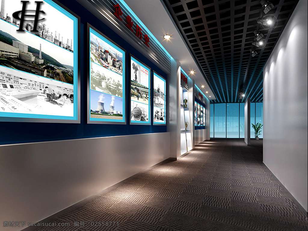 现代科技 企业 墙 展厅 效果图 室内设计 现代简约风 简约风 现代风 装饰画 企业墙