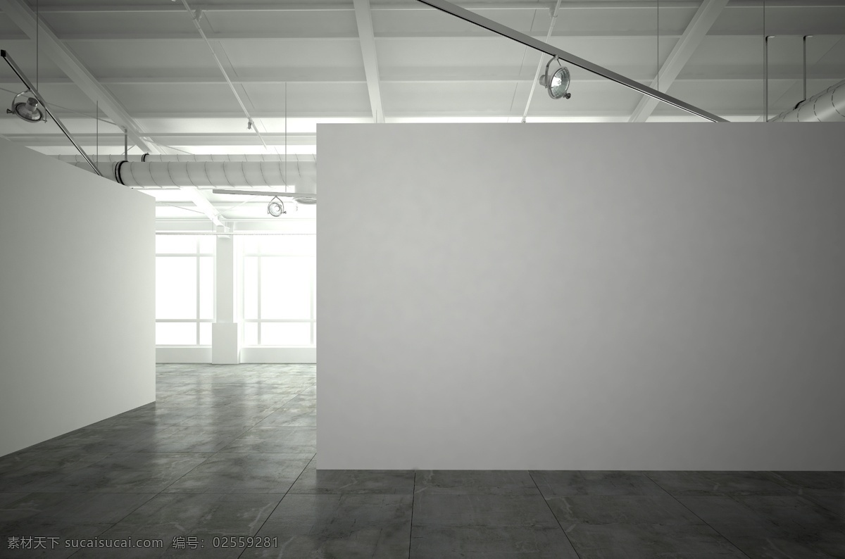 白 墙 海报 效果图 展会 空间 建筑 样机 横版 室内 vi设计
