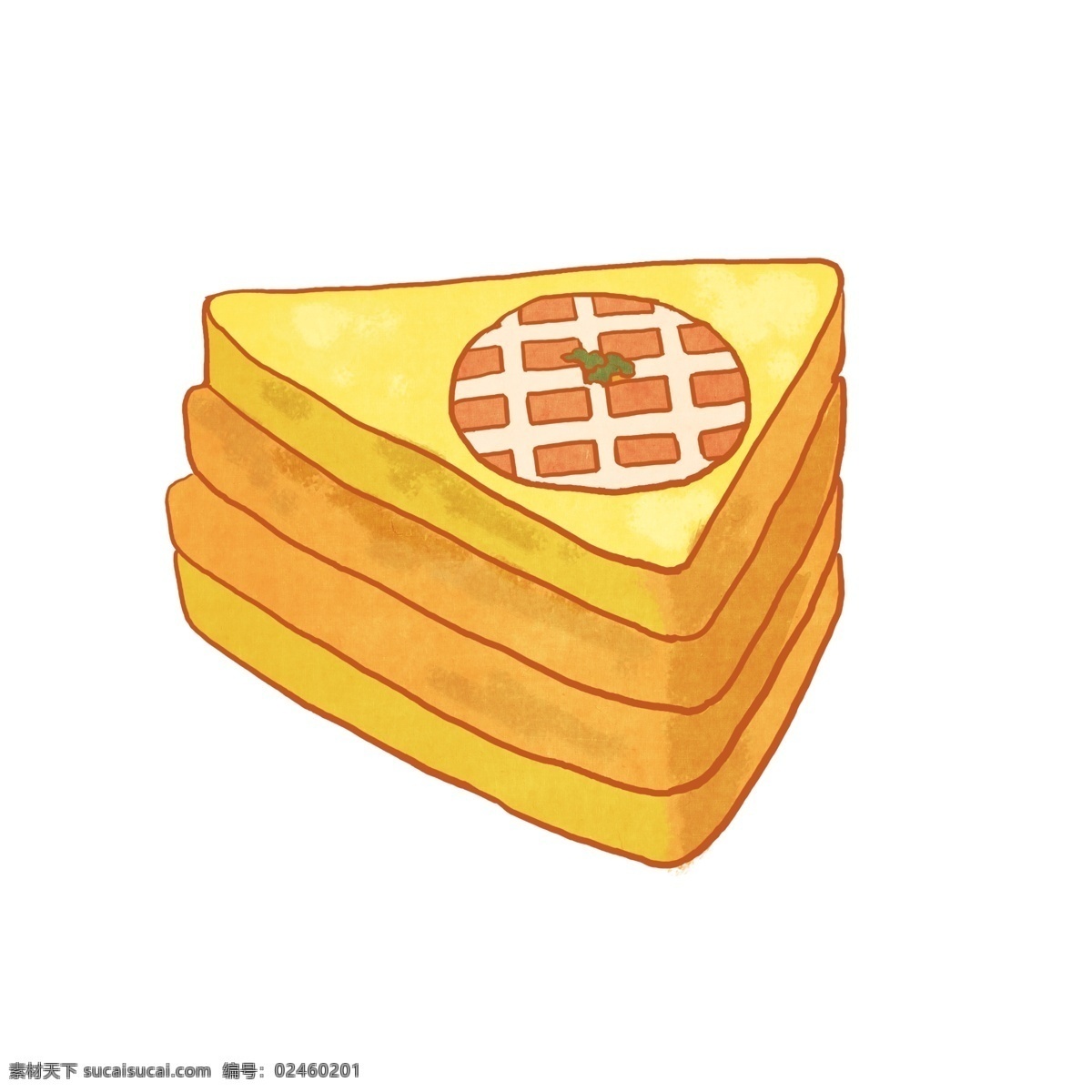 手绘 食物 美食 面点 三角形 火腿 面包 美味 甜品 三角形面包 火腿片面包 面包店 手绘食物 手绘美食 营养 可口 甜食