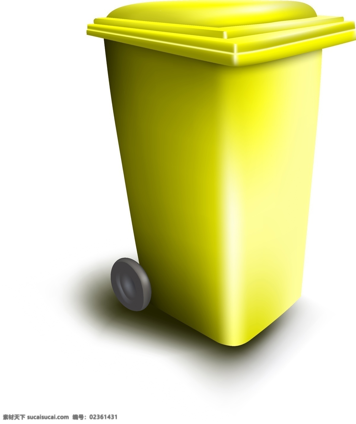 黄色 立体 垃圾桶 黄色垃圾桶 垃圾桶图标 卡通垃圾桶 矢量垃圾桶 环保主题 生活百科 矢量素材 白色