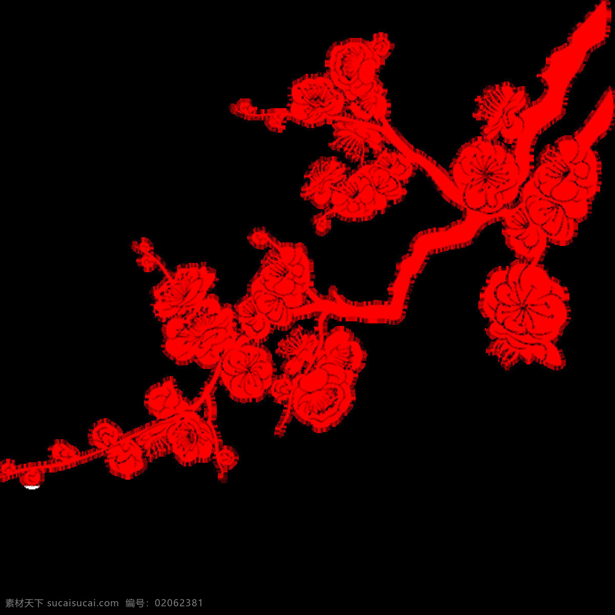 中国 风 传统 剪纸 梅花 透明 装饰 红色 免扣素材 手工 透明素材 艺术 中国红 装饰图片