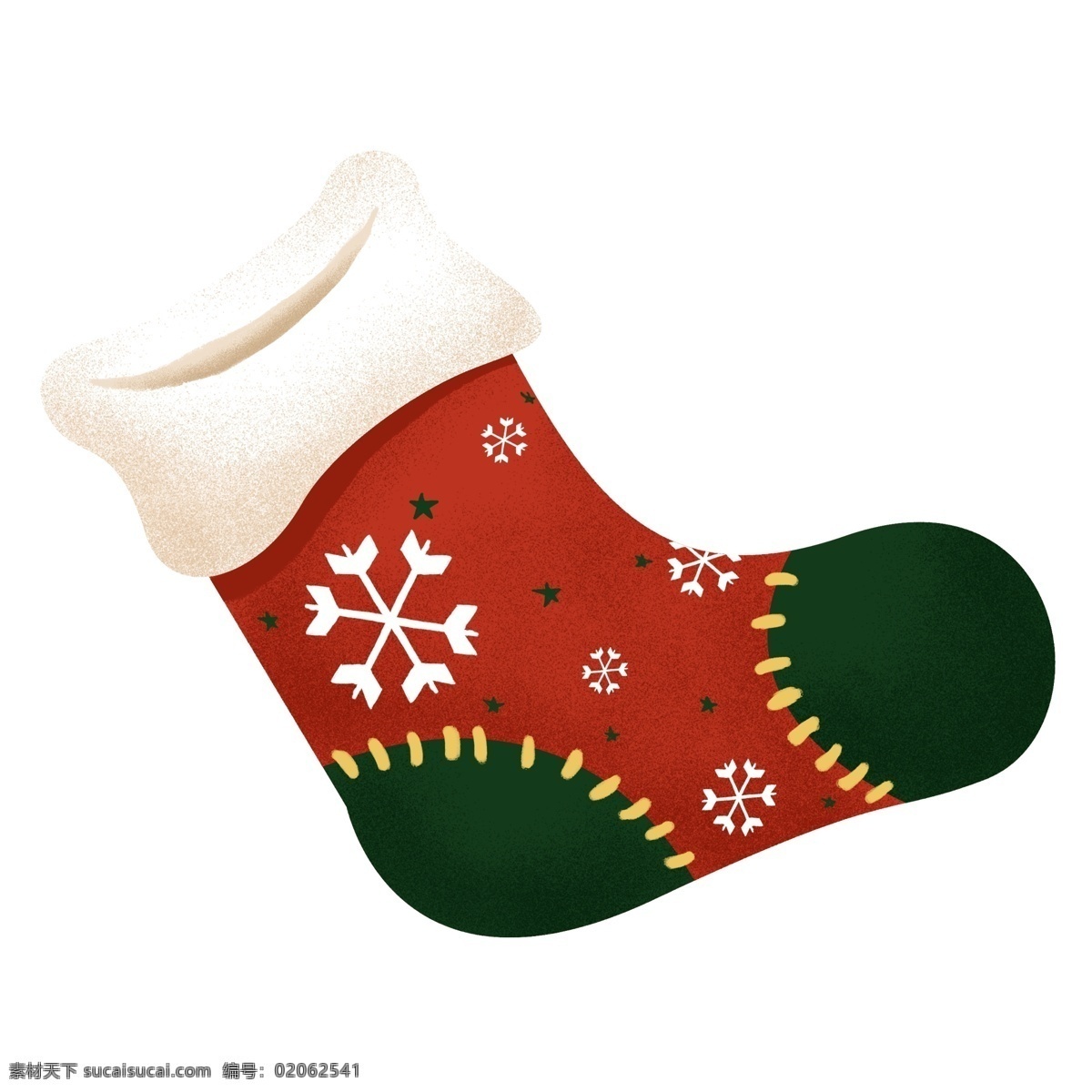 手绘 卡通 可爱 圣诞节 袜子 原创 元素 原创元素 圣诞老人 礼物