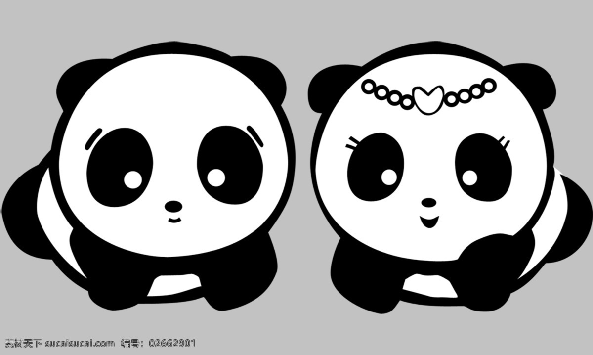 卡通熊猫夫妻 卡通熊猫 熊猫宝宝 卡通 熊猫 动漫人物 动漫动画