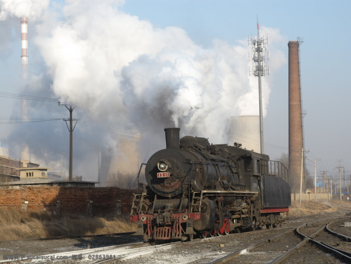 蒸汽机车 蒸汽 火车 工业 东北 生产 灰色