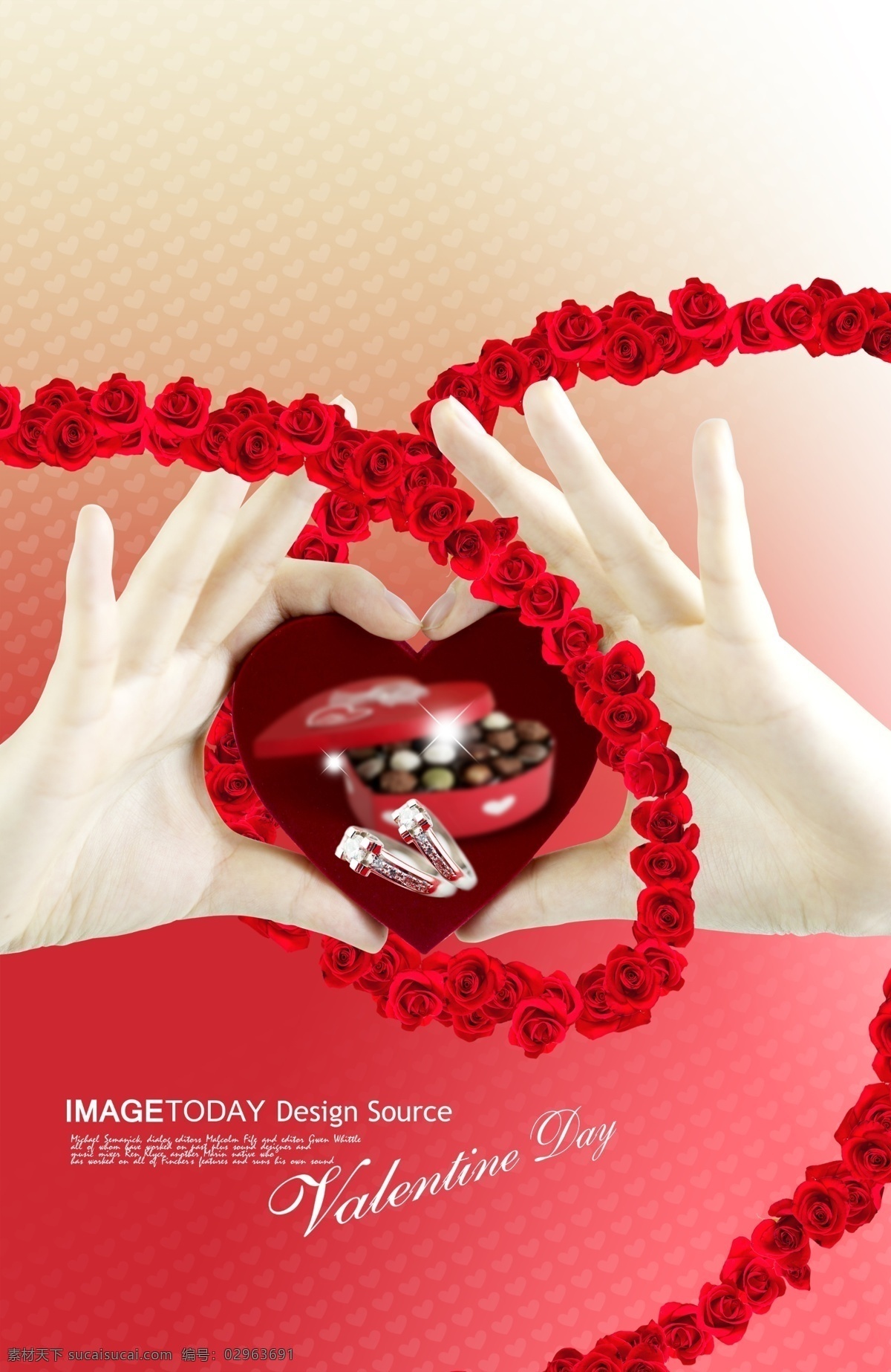 广告设计模板 红色 玫瑰花 巧克力 双手 心形 源文件库 海报 模板下载 巧克力的海报 甜甜 psd源文件