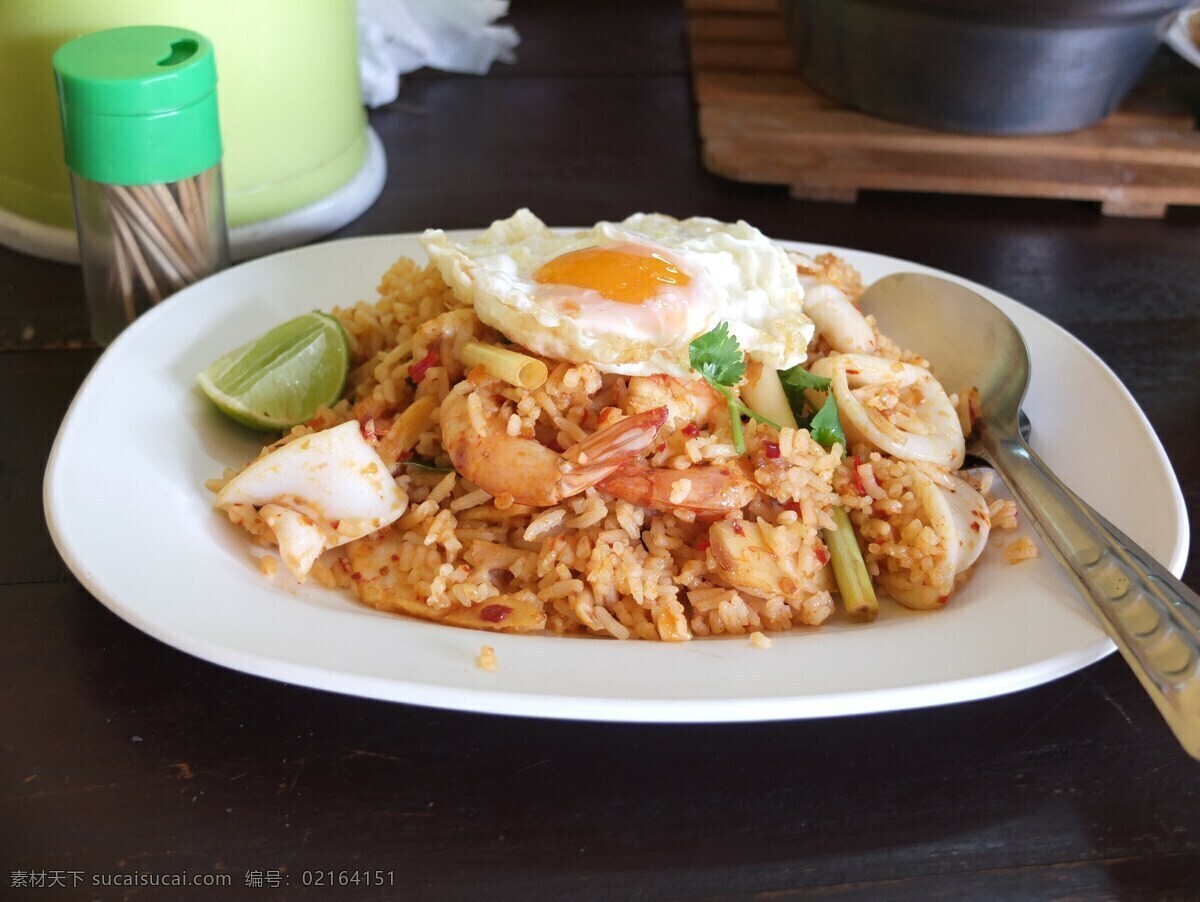 美味 海鲜 炒饭 鸡蛋 传统 快餐 餐饮美食 传统美食