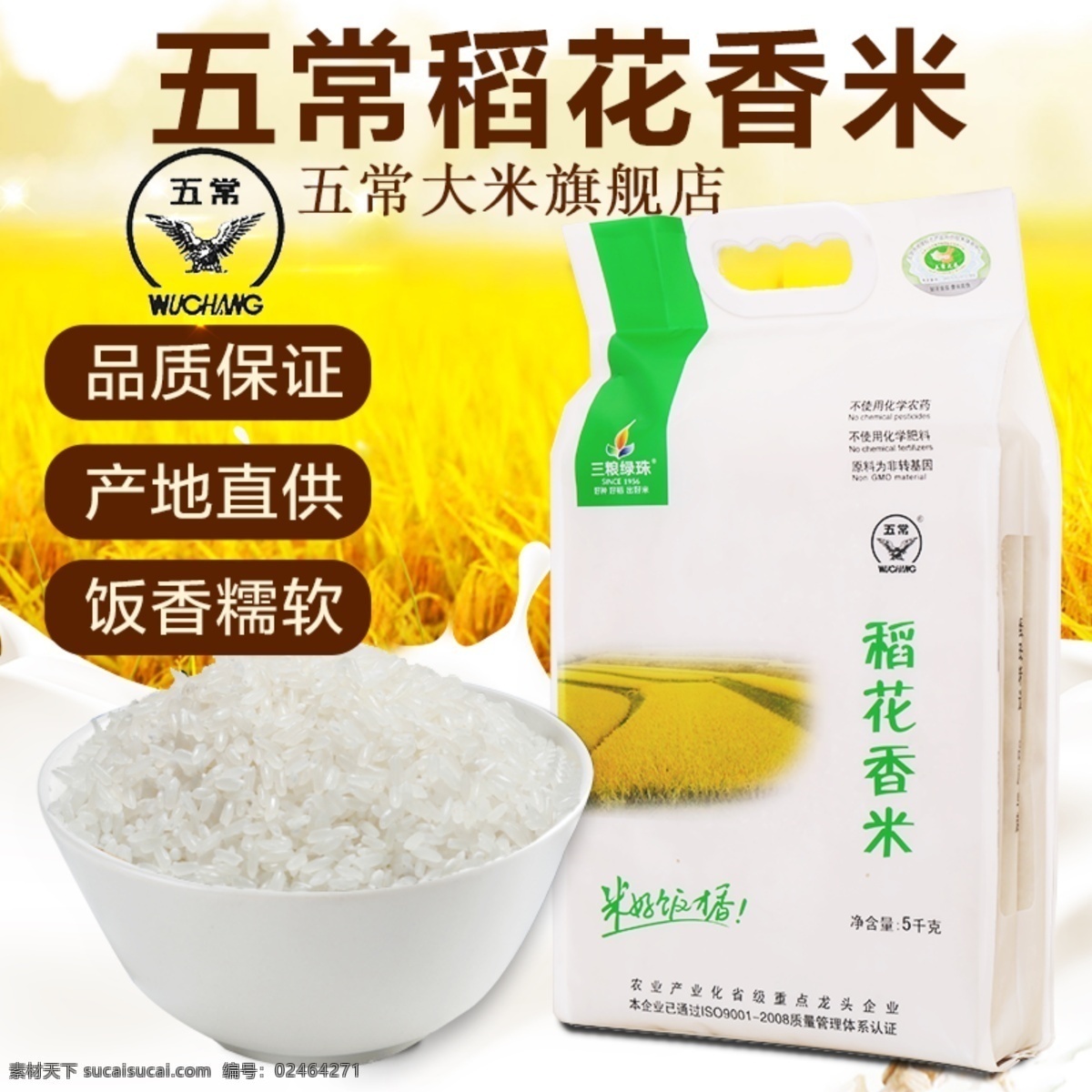 大米主图 大米 食品 创意图 白色
