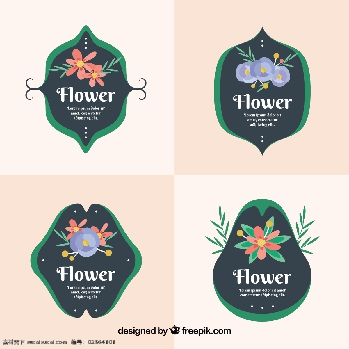 各种 装饰 花卉 标签 装饰花卉
