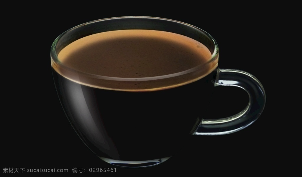 美式咖啡 黑咖啡 浓咖啡 咖啡 可编辑 分图层 透明杯子