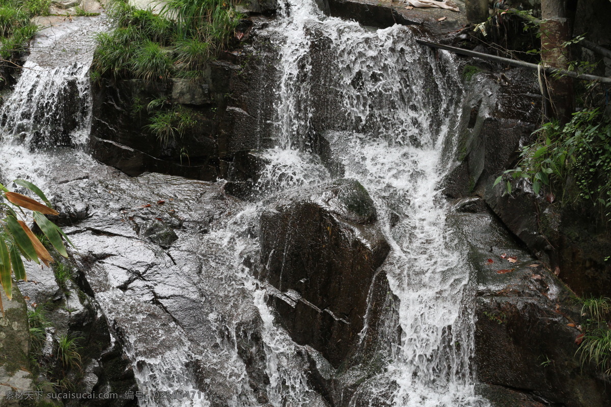 名山大川 自然风景 瀑布 水滴莲珠 亭台楼阁 自然景观 山水风景