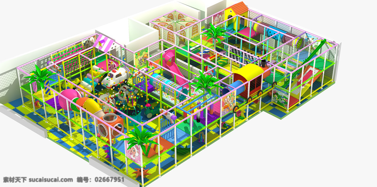 3d设计 3d作品 儿童玩具 淘气堡 设计素材 模板下载 组合滑梯 新型电动产品 如电动椰子树 转马 气球屋 水床 psd源文件