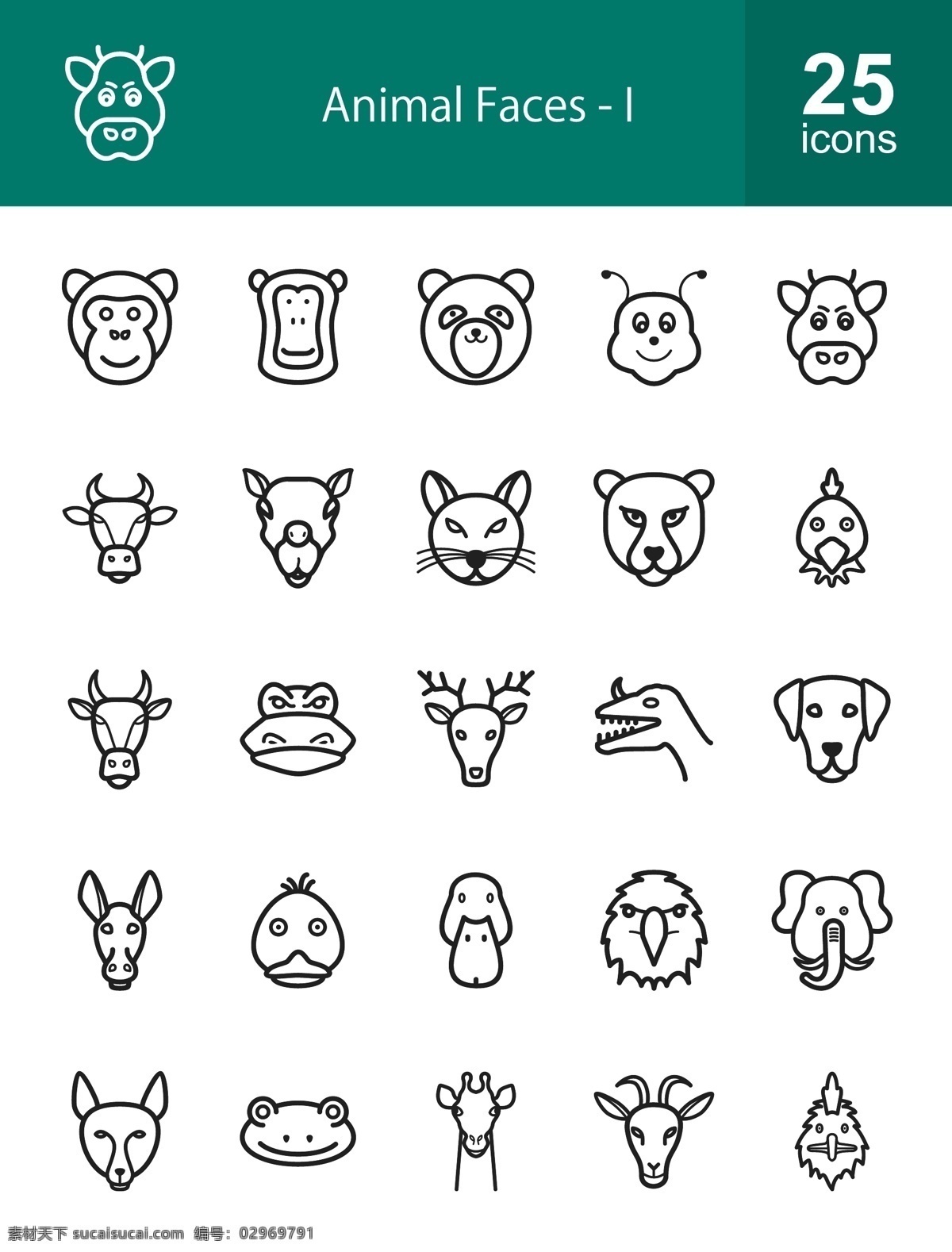 款 黑色 动物 头像 icon 图标 恐龙 猴子 青蛙 大象 icon下载 icon图标 羊