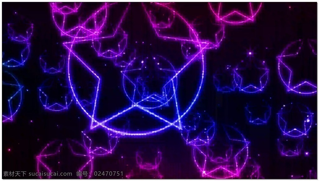 粒子 光线 隧道 视频 紫色 五角星 线条 梦幻 视频素材 动态视频素材