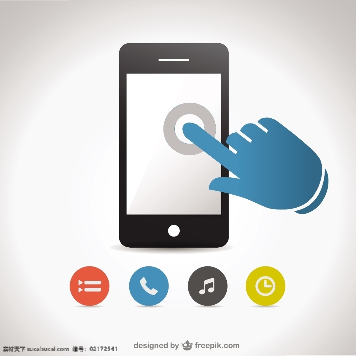 蓝 手 触摸 智能 手机 屏幕 图标 电话 技术 模板 网络 移动 平面 图形 布局 智能手机 平面设计 电话图标 应用程序 元素 白色