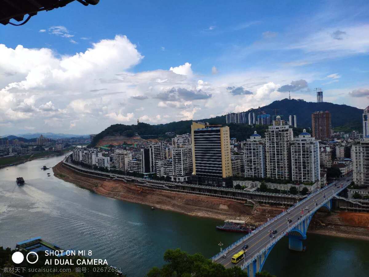 梧州 河西 江景 河东 城市 鸯江 自然景观 自然风景