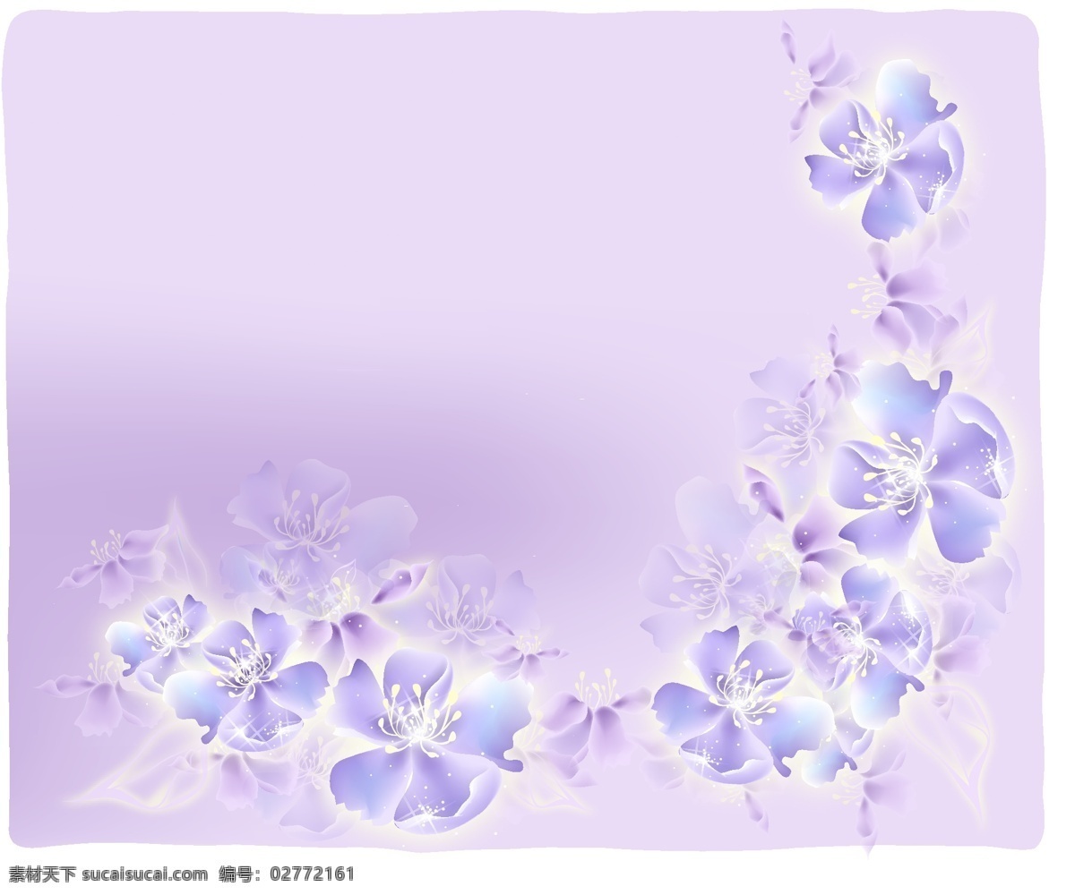 梦幻紫色花 梦幻 紫色 花 紫花 淡紫 移门 底纹边框 花纹花边 矢量图库
