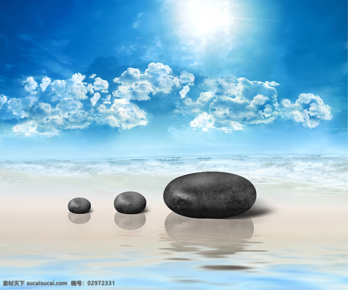 高清 时尚 蓝天 石头 背景 设计素材 摸 板 蓝天白云 蓝天大海 背景图片