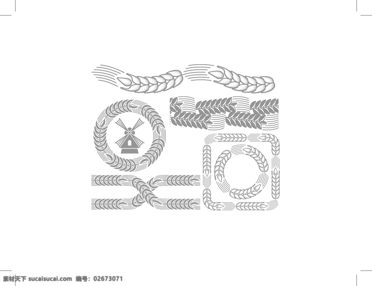 麦穗免费下载 风车 麦穗 农作物 食物 植物 矢量 原材料 矢量图 日常生活