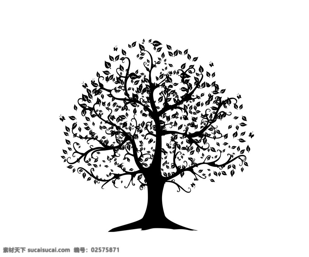 矢量大树图片 矢量 大树 树 底纹边框 花边花纹