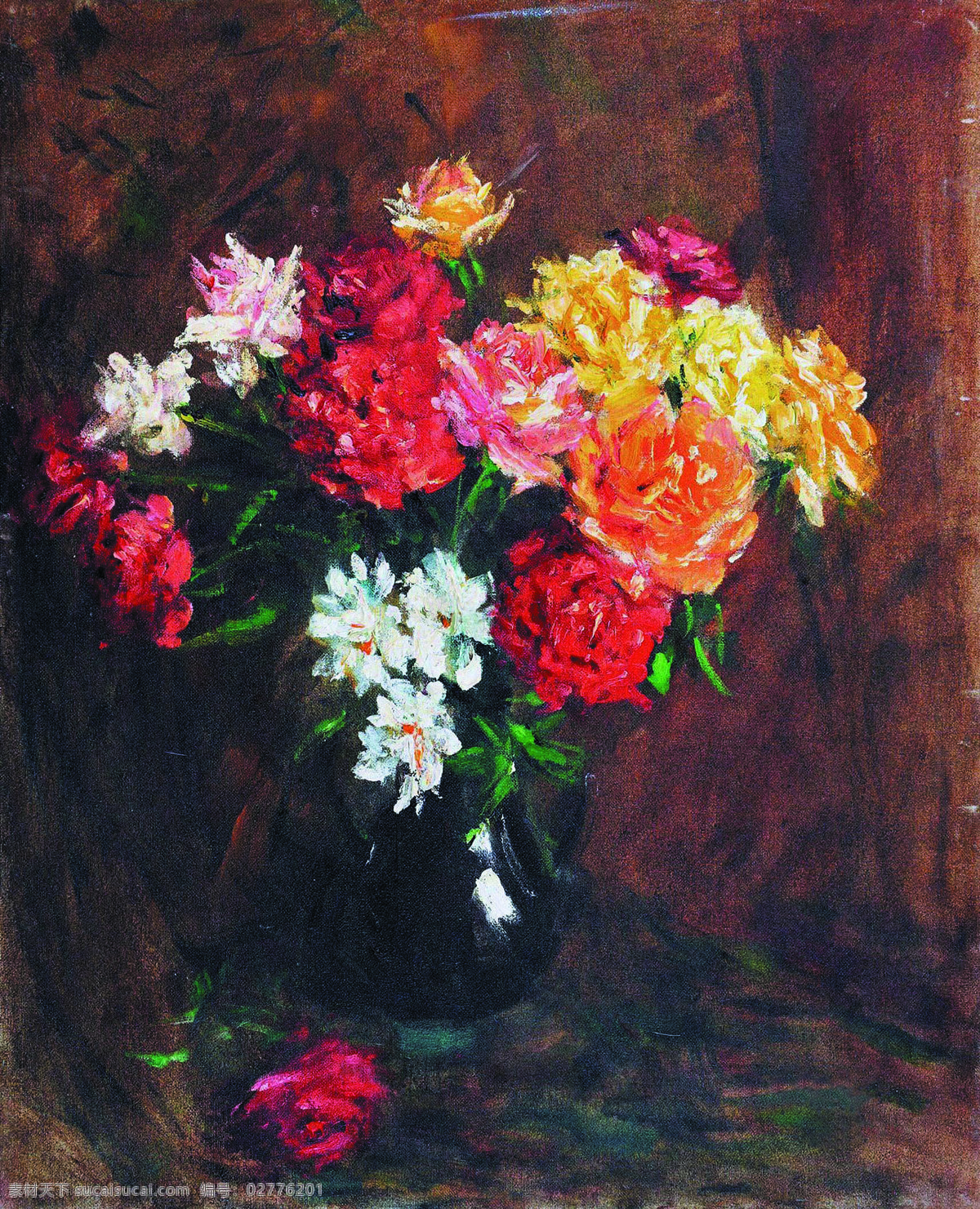 静物花朵 美术 油画 静物画 花木 花朵 鲜花 玫瑰花 油画作品83 文化艺术 绘画书法