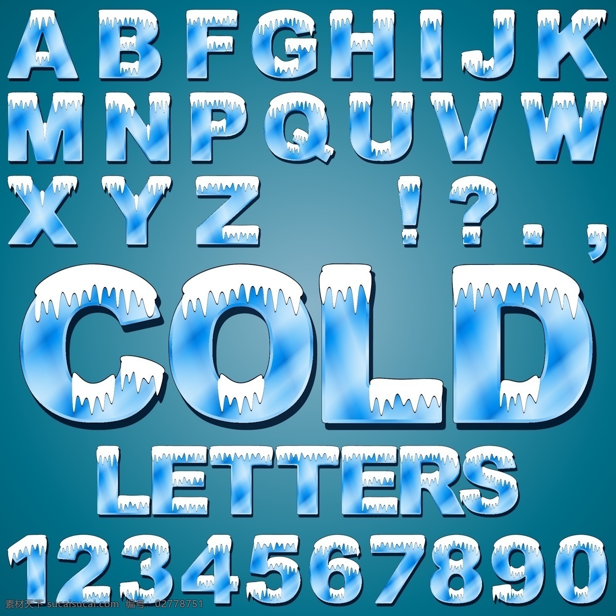 冰冻 字母 数字 英文字母 艺术字 字体 符号 冰雪 积雪 装饰 卡片 插画 背景 海报 画册 艺术 字 文化艺术 绘画书法